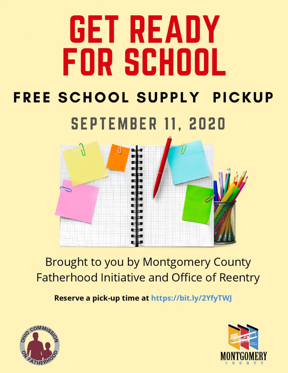 Free School Supply Pickup September 11, 2020 Trotwood, Ohio