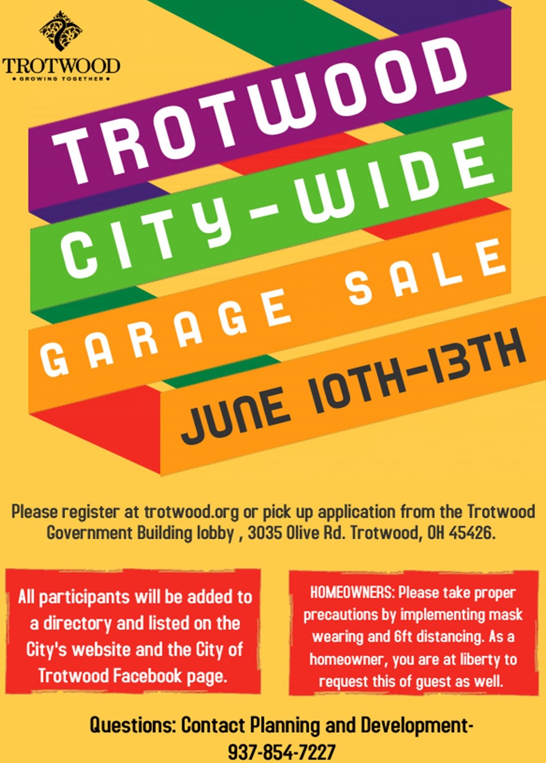 Citywide Garage Sale Application Deadline June 9th Trotwood, Ohio